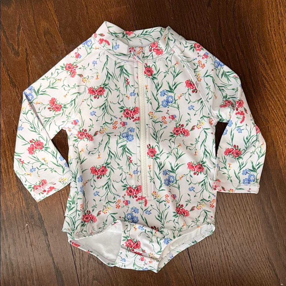 NWT Janie and Jack Floral Rashguard - White, Pink, Blue, Green 6-12M